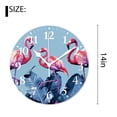 thumbnail image 2 of 14 Inch Wall Clock Battery Operated Silent Clock Decorative for Office, Kitchen, Outdoor, Living Room，Flamingo Plants and Flowers Green Stunning, 2 of 4