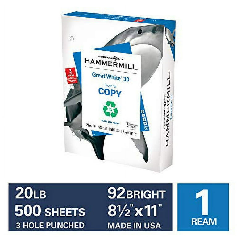 Great White 30 Recycled Print Paper by Hammermill® HAM86700