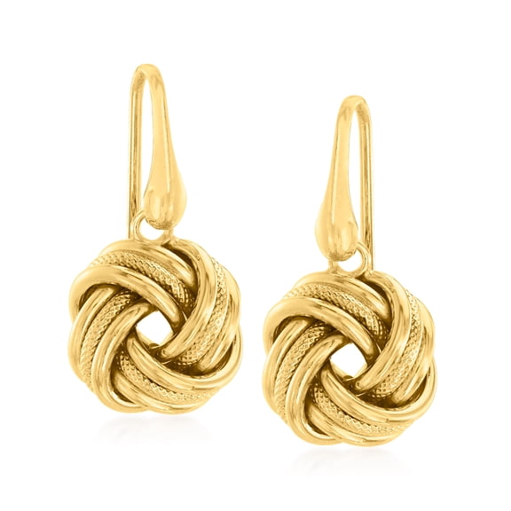 Ross-Simons 18kt Gold Over Sterling Love Knot Drop Earrings, Women's, Adult