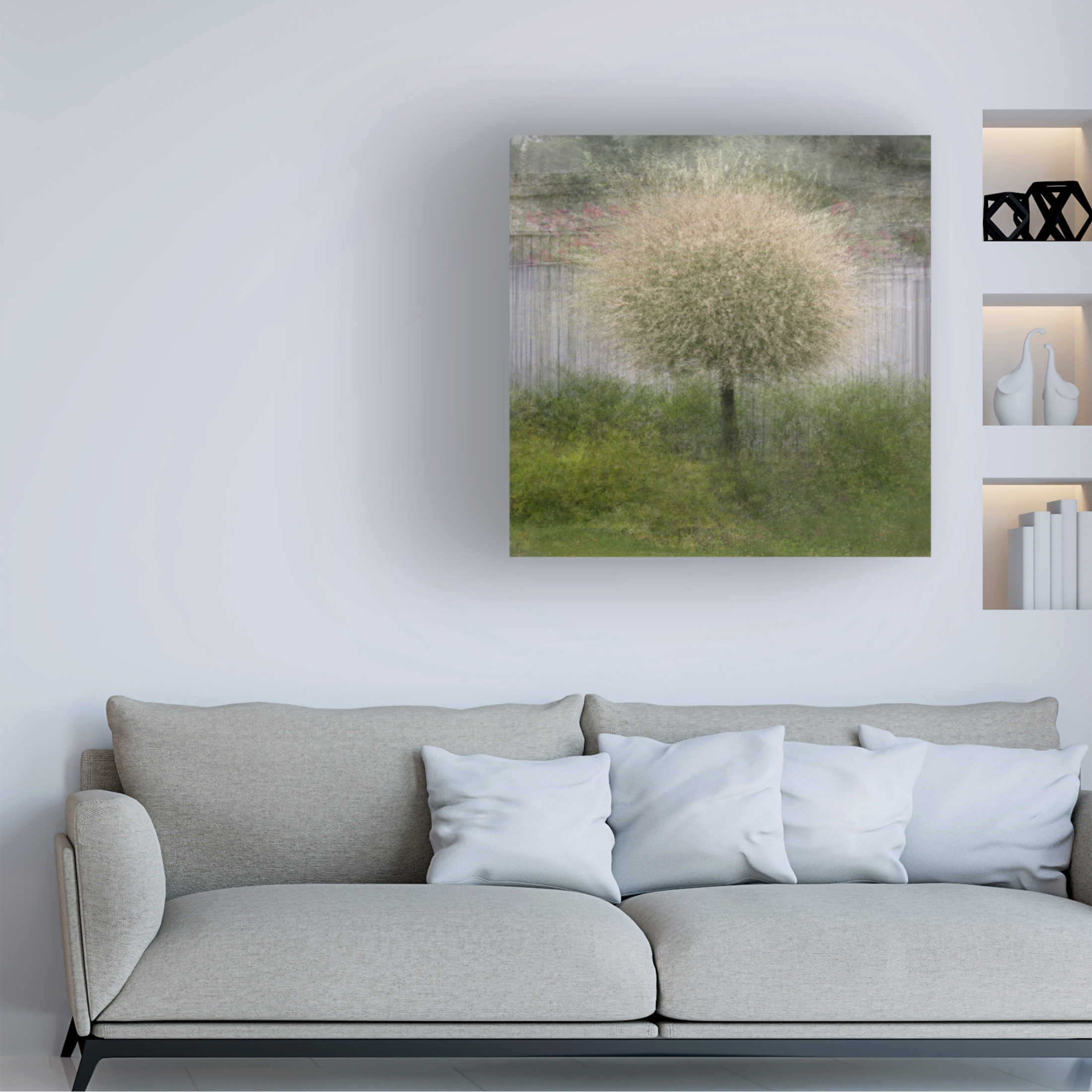 Canvas Wall Art - Delphine Devos 'In Front Of The Fence' Wall Art for Living Room, Bedroom, or Office Décor by Trademark Fine Art - 24 x 24 Inches