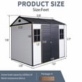thumbnail image 6 of Zateety Outdoor Storage Shed 8x6ft Resin Waterproof Shed with Floor, 2 Windows & Lockable Door for Garden Patio Backyard, Black & White, 6 of 7