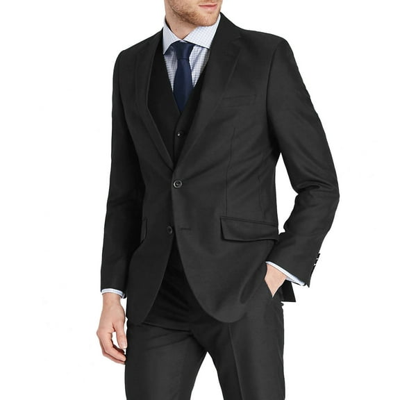 Mens Three Piece Two Button Slim Fit Italian Styled Single Breasted Suit Set | Black Navy Charcoal Gray Lightgray Beige Indigo