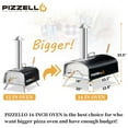 thumbnail image 3 of Outdoor Propane Pizza Oven Gas Wood 16" Pizza Maker Stove with Gas Burner, Thermometer, Wood Tray, Pizza Stone, Pizza Peel, Carry Bag, Black, 3 of 7