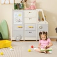 thumbnail image 2 of Gymax Kids Toy Storage Organizer w/4 Pull-out Drawers & Handles Large & Small Cabinets, 2 of 9