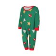 thumbnail image 3 of Christmas Family Pajamas Matching Set, Tree Print Long Sleeve T-shirt with Stars Print Pants Sleepwear Loungewear, 3 of 9
