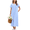Light Blue, variant on Nightgown for Women Cotton Long Night Gown Short Sleeve Nightdress with Pockets Button Sleepshirt Soft Sleepwear