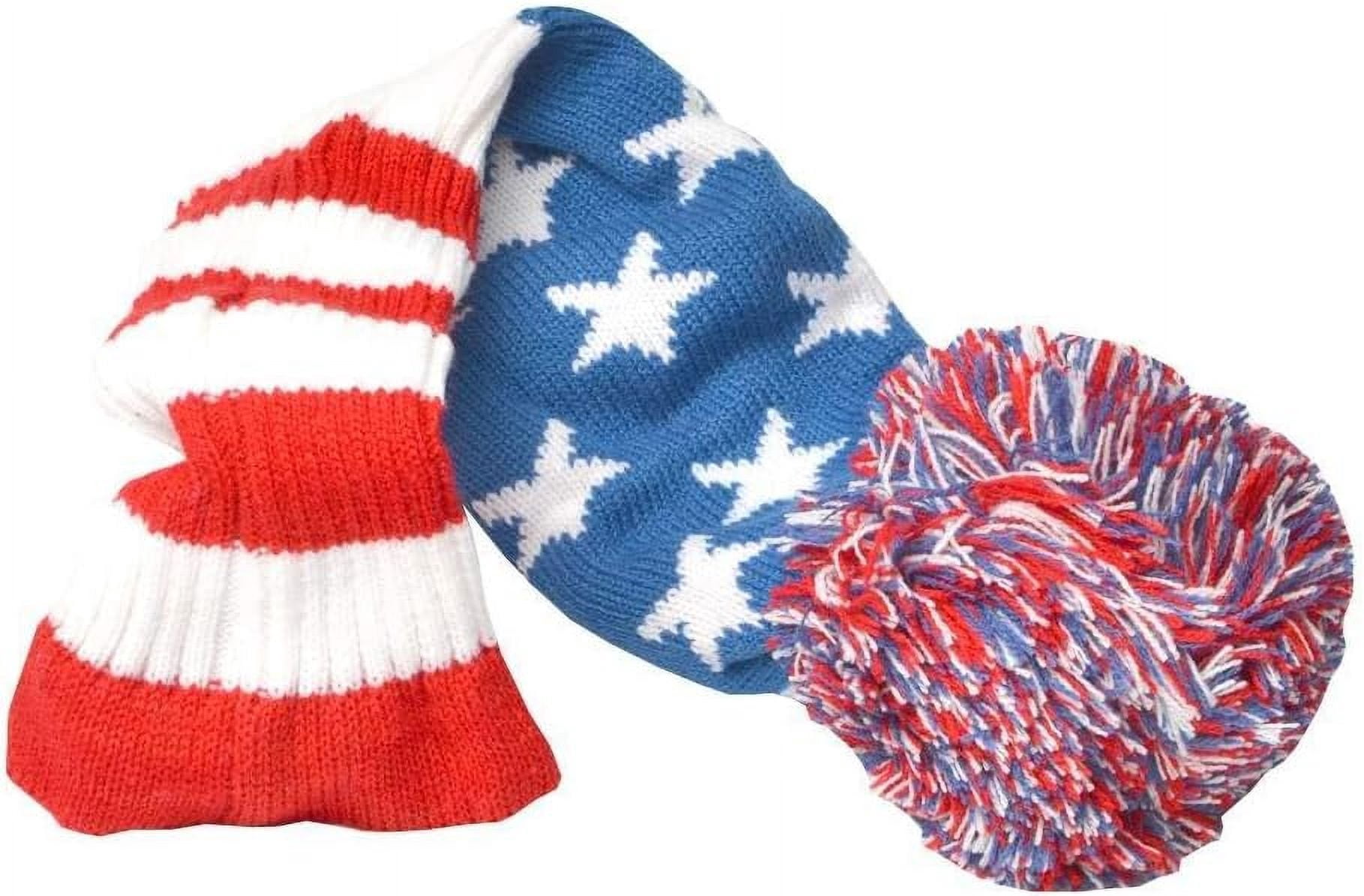 3 pcs/Set Golf Club Pom Pom Knit Cover for Driver, Fairway Wood and Hybrid HeadCovers