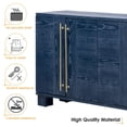 thumbnail image 5 of 4-Door Accent Cabinet, Modern Storage Cabinet Furniture, Wood Buffet Sideboard with Adjustable Shelves, Atumon Storage Cabinet for Kitchen Living Room Entryway Hallway, 60"L x 15.7"W x 33.8"H, Blue, 5 of 10