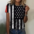 thumbnail image 2 of TOWED22 Womens America Flag Tee Shirt Short Sleeve T Shirt Casual Patriotic Top Blouse(Grey,L), 2 of 5