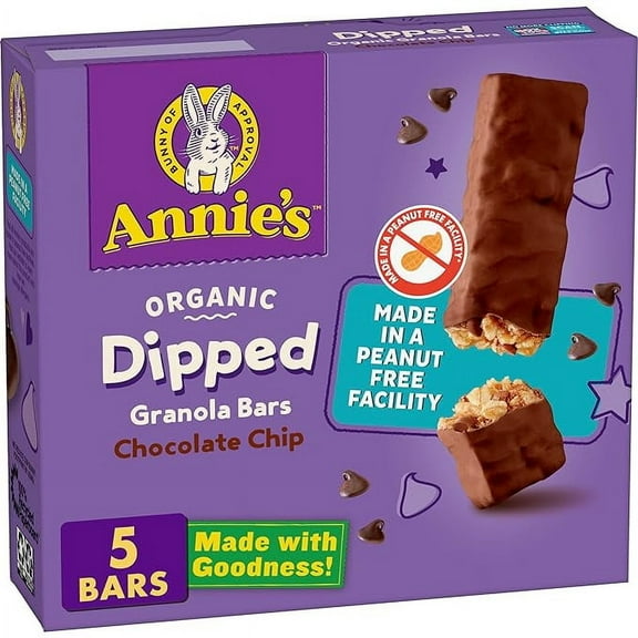 Annie's Chocolate Dipped, Chewy Chocolate Chip Granola Bars, 5 ct