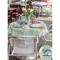 thumbnail image 5 of Outdoor Tablecloth with Umbrella Hole for Patio/Picnic/Party/Camping, Blue Coastal Starfish Waterproof Table Cloth Round Cover Washable, Grey Sage Green Nautical Coral Summer (Dia 54"), 5 of 8