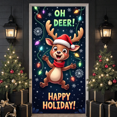 thumbnail image 3 of Festive Reindeer Christmas Banner Holiday Decoration Colorful Lights for Winter Celebration Indoor Decoration Kids Party, 3 of 9