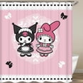 thumbnail image 1 of Cortinas de ducha Kawaii Sanrios Anime Kuromi KTs My Melody pantallas impermeables de dibujos animados con gancho accesorios de baño, 1 of 4