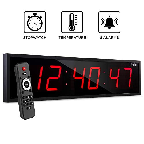 Ivation Huge 24" Inch Large Big Oversized Digital LED Clock with