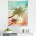 thumbnail image 1 of Island Party Tapestry, Tropical Sunset Horizon Scene on Misty Sky Surreal Serene Coastal, Fabric Wall Hanging Decor for Bedroom Living Room Dorm, 5 Sizes, Pale Peach Turquoise, by Ambesonne, 1 of 1