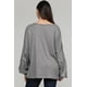 thumbnail image 2 of ABPHQTO Top de manga hinchada informal gris suelto para mujer, 2 of 5