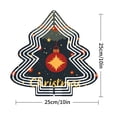 thumbnail image 3 of Stylish Metal Hanging Christmas Tree Wind Spinner - 3D Layered Design with Star Ornament for Garden & Yard Decor, 3 of 7