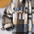 thumbnail image 6 of Boys Plaid Brushed Single Breasted Long Sleeved Cardigan Trendy Jacket For Medium And Large Children,Brushed Plaid Cardigan 13-14 Years, 6 of 7