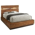 thumbnail image 2 of Miekor Furniture Mallory Smokey Walnut Queen Storage Platform Bed MK9528, 2 of 5
