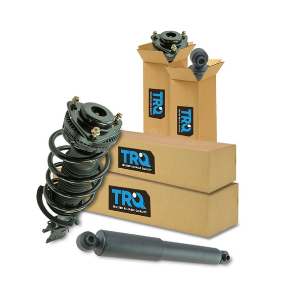 TRQ Front and Rear Complete Strut Assembly & Shock Absorber Kit Complete Strut & Coil Spring Assembly Fits Select 2009-2012 Volkswagen Routan