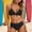 #340-Black, variant on Bikini Swimsuit for Women, with Bow Halter Neck in Color Block and Solid Colors, Comfortable and Sexy Two-Piece for Beach, Swimming, and Vacation