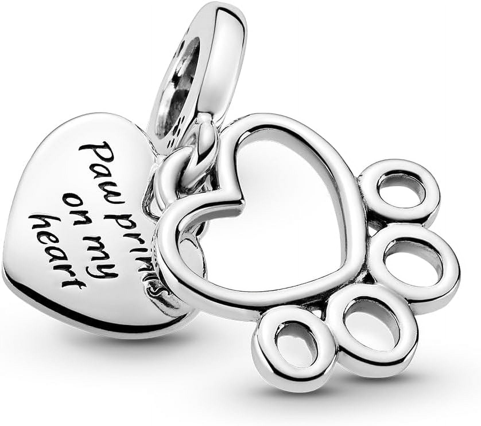 Pandora Hearts & Paw Print Dangle Charm