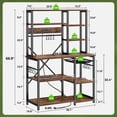 thumbnail image 5 of Amadwell 39.4" Large Bakers Rack, 6-Tier Microwave Stand with Power Outlets, Kitchen Shelf with Wire Basket, 5 of 8