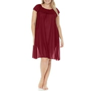 EZI Nightgowns for Women - Soft & Breathable Satin Night Gowns for Adult Women - Medium to Plus Size Womens Sleep Shirts - Knee-Length Nightgown