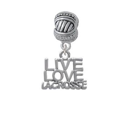 Live Love Lacrosse - Large Rope with Cross Beads Charm Bead