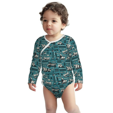 

Fotbe Modern Excavator Pattern Unisex-baby Long-sleeve Bodysuit Long Sleeve Bodysuits One-piece 100% Organic Cotton for Infant Baby Boys Unisex-18 Months