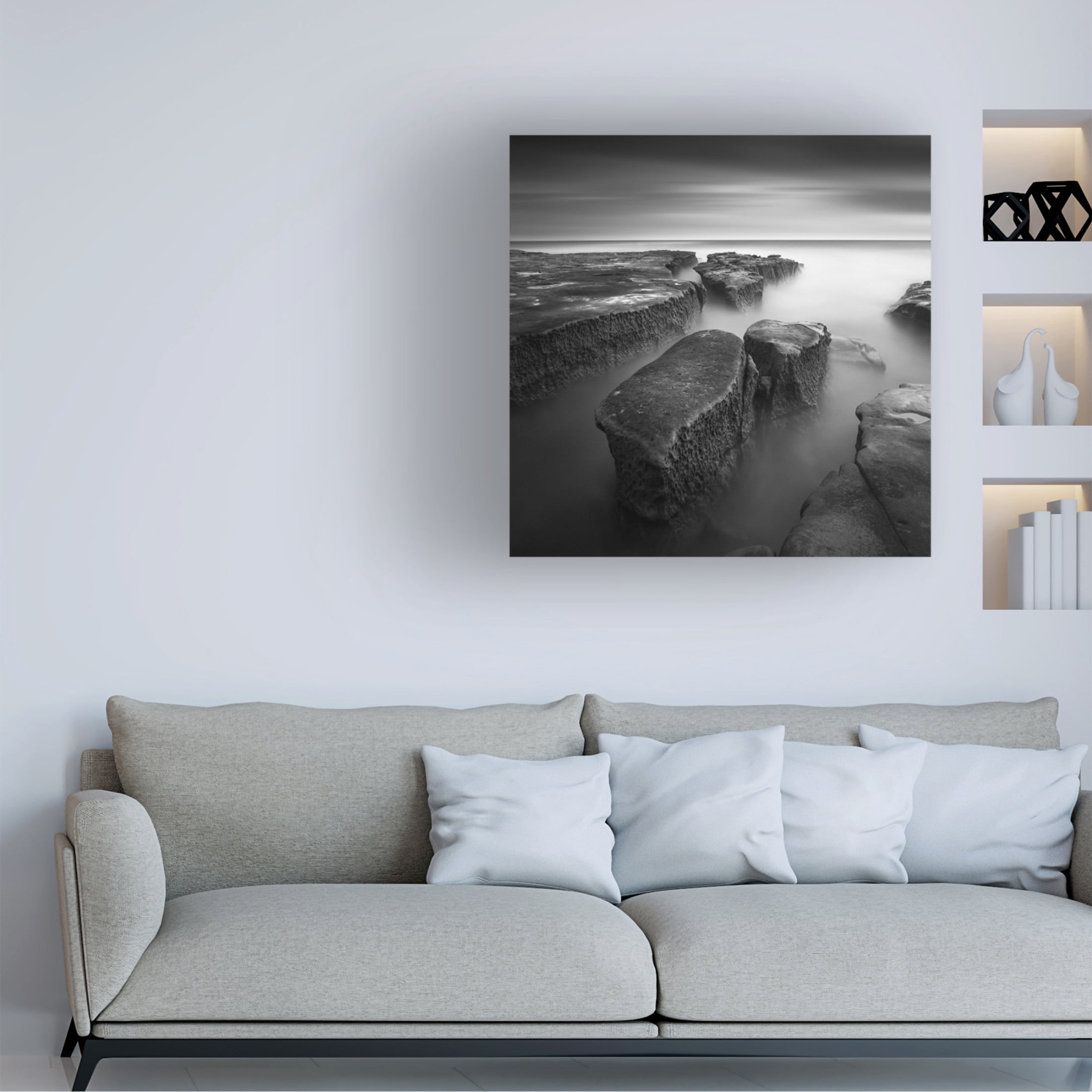 Canvas Wall Art - Yi Fan 'Falling Apart' Wall Art for Living Room, Bedroom, or Office Décor by Trademark Fine Art - 14 x 14 Inches