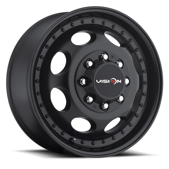 17x6.5 Vision 181 Hauler Matte Black DUALLY FRONT Wheel 8x200 (121.35mm)