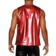 thumbnail image 3 of Camiseta sin mangas metálica Inspire Chic para hombre, cuello redondo, brillante, fiesta disco, talla XL, roja, 3 of 6