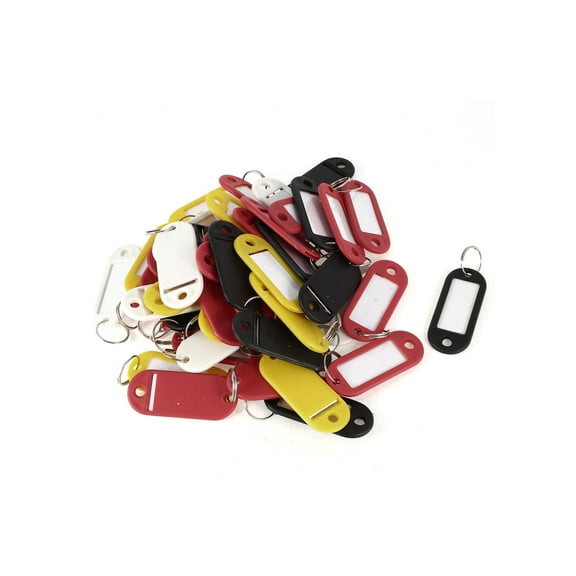 Unique Bargains Multi Color Portable Plastic Label Number Tags Key Ring Keyring Keychain 50 Pcs