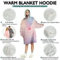 thumbnail image 5 of Pastel Rainbow Clouds Wearable Oversized Blanket,Wearable Blanket Hoodie for Adults,Cozy Hooded Blankets with Super Pockets,Super Warm Fuzzy Pullover for Women & Men, 5 of 6