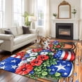 thumbnail image 3 of Poppy Flower Washable Area Rug 5 x 8 ft USA Flag, Soft Non Slip Rugs Stain Repellent Indoor Felt Carpet for Living Dining Room Bedroom Home Office, 3 of 9