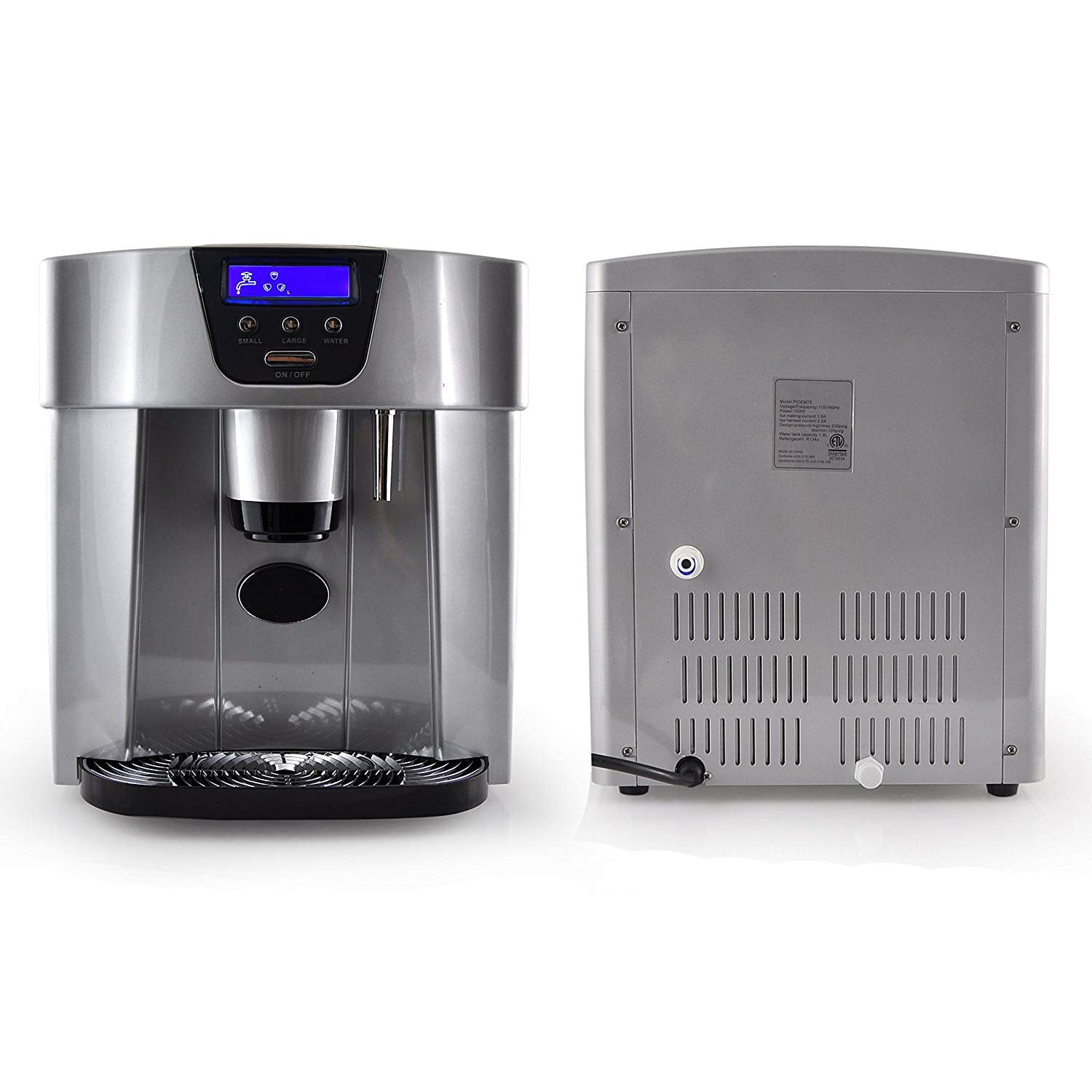 NutriChef Ice Maker and Dispenser Ice Machine W//Easy-Touch Buttons PICEM75 Produces 33 lbs of Ice Per 24 Hours Upgraded Machine Countertop Ice Dispenser Silver Get Ice in 9 Minutes