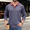 thumbnail image 5 of Mens Long Sleeve Polo Shirts Fashion Casual Raglan Button Polo Tee Collared Golf Shirt, 3XL, 5 of 6