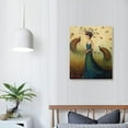thumbnail image 3 of COMIO The Stupell Home Decor Beauty and Birds in Her Hair Woman and Peacock Illustration Stretched Canvas Wall Art, Multi Color, 3 of 4