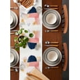 thumbnail image 2 of Pink Navy Blue Yellow Table Runner 70 Inches, Geometric Modern Abstract Art Bed Runner Dresser Scarves Tabletop for Indoor Outdoor Parties/Ceremony/Banquet, 13" x 70", 2 of 8