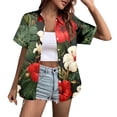 thumbnail image 1 of Blouse pour Femmes, Couleur Unie, Mode Décontractée, Imprimé Lettre, Col Rond, Manches Courtes, 1 of 5