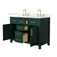 thumbnail image 2 of Beckett 48" Green Double Vanity & White Quartz Top (3-Hole) & Gold Trim, 2 of 5