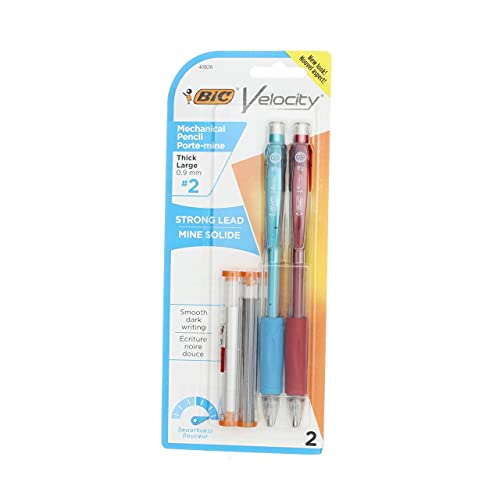 Bic Velocity Mechanical Pencil, Thick Point, 2 Count