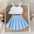 thumbnail image 2 of ZACPNCV Toddler Baby Girl Clothes Set Summer Outfits Solid Color Tank Tops + Elastic Waist Skirts 2PCS Casual Outfit 12-18 Months, 2 of 9