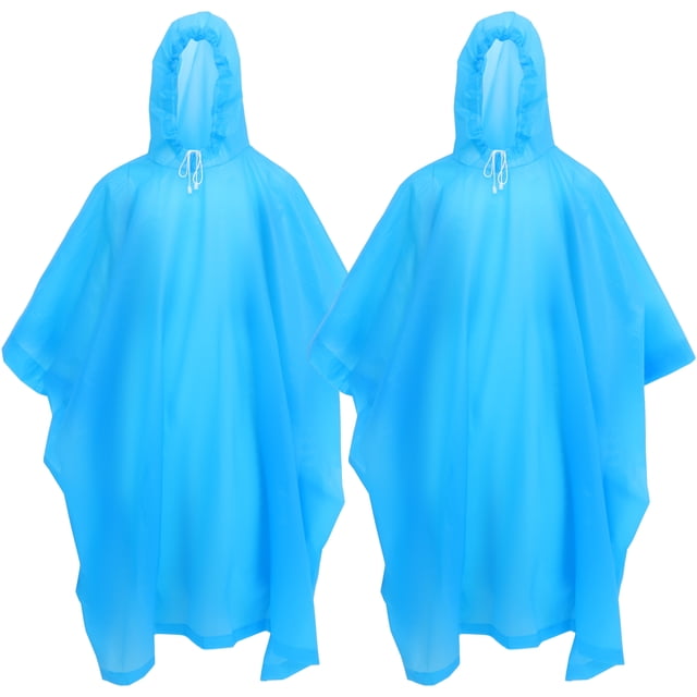 2 ponchos de lluvia reutilizables para adultos, impermeables portátiles con capucha para exteriores.