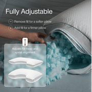 Coop Sleep Goods Eden Cool+ Cut-Out Adjustable Pillow King, Cooling Gel & Head Support
