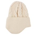 thumbnail image 5 of Gorro de invierno para mujer, cálido y cómodo, suave, elástico, informal, gorro de punto con calavera, apagado blanco, 5 of 5