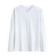 thumbnail image 1 of pstuiky camisa de manga larga para hombre, Blusas de cuello en V de manga larga holgadas, informales, cómodas y lisas para hombre salir tops l, 1 of 8