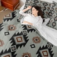 thumbnail image 4 of jejeloiu Western Boho Bohemain Bedding Comforter Set 7pcs,Black Aztec Geometric Queen Bedding Sets,Rustic Farmhouse Cabin Queen Sheet Sets For Adults,Luxury Bedroom Decor Reversible, 4 of 8