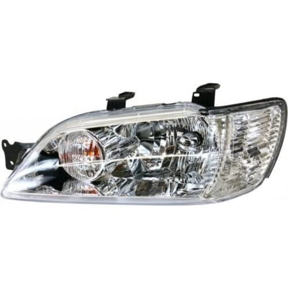 For 2002-2003 Mitsubishi Lancer Headlight Driver Side MI2502124 w/Chrome Bezel; For MR972589